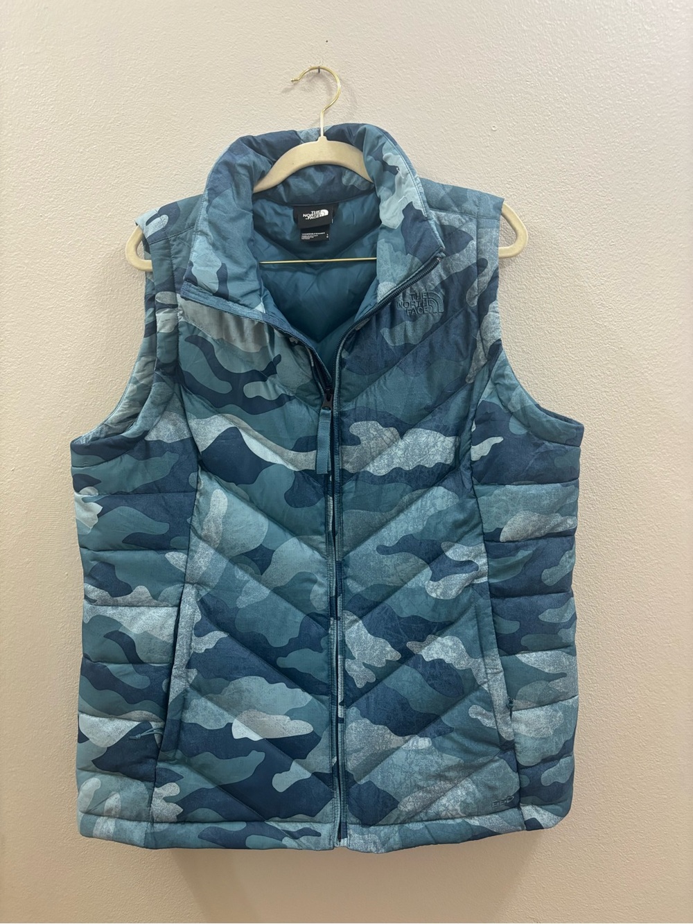 The North Face Women’s Blue Camouflage Quilted Vest